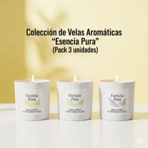 Colección de Velas Aromáticas 'Esencia Pura' (Pack 3 unidades)